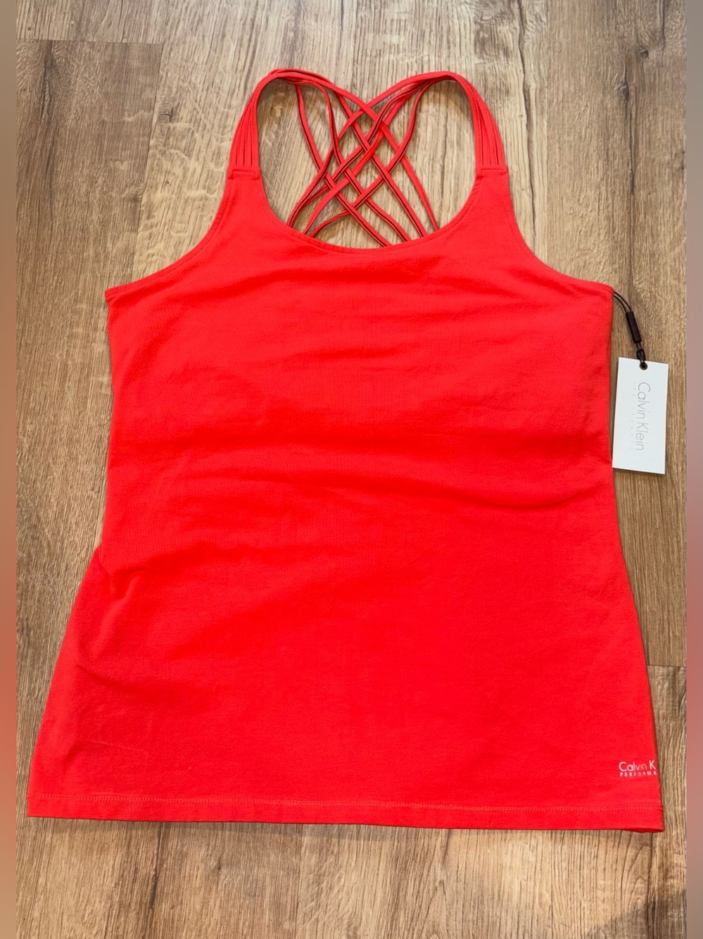 Calvin Klein Performance Red Strappy Back Athletic Tank Top